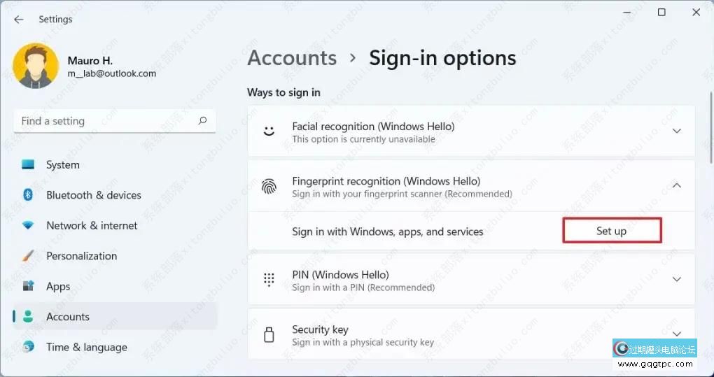 怎样在 Win11系统 上启用 Windows Hello 指纹？